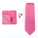 Solid Colors Ties Handkerchief Cufflink Set Men's 7.5cm Slim Necktie Set Party Wedding Accessoreis Gifts MartLion THC-38B  