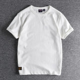 Summer American Retro Short-sleeved O-neck Color T-shirt Men's MartLion   