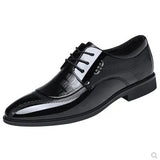 Pointed Toe Shoes Men's Formal Leather Increase Casual Youth British 's Oxford MartLion black 38 