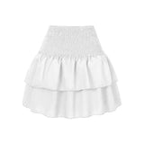 Women's Slim Fit Pleated Ruffle Edge Floral Printed Waist Mini Short Skirts Holiday Beach Party MartLion