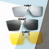 Men's Rimless Clip-on Sunglasses Polarized Polygonal Lens Anti UV400 Glasses for Women Night Vision Driving MartLion   