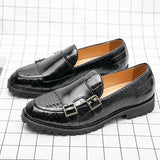 Men's formal shoes Split leather dress Slip loafers Elegant Social Mart Lion   