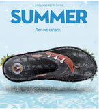 Cow Leather Summer Flat Men's Flip Flops Beach Slippers Outdoor Water Sport Sneakers Swimming Walking Mart Lion   