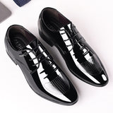 Men's Wedding Shoes Pu Leather Formal Pointed Toe Dress Oxford Flats Designer Mart Lion Black 38 