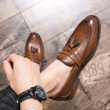 Slip On Men's Loafers Microfiber Leather Dress Shoes Formal Footwear Mart Lion   