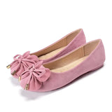 spring autumn sweet bow knot flats women flower appliques moccasins ballet flats single shoes MartLion Pink 40 