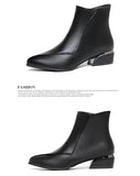 British style boots for women winter thick heeled oversized short boots MartLion