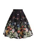 Summer Vintage Rockabilly Skirt Casual Knee Length Women Swing Midi Skirts MartLion   