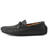 Genuine Leather Men's Casual Shoes Luxury Loafers Moccasins Non-slip Driving MartLion Black 48 