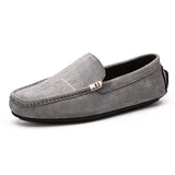 Brown Men's Suede Moccasins Breathable Casual Loafers Flats Slip-on Driving Shoes Peas zapatos de hombre MartLion gray 88518 39 CHINA