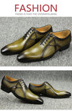 British Style Formal Leather Shoes Men's Groom Wedding Leather Pointed Toe Oxford Spring Casual MartLion   
