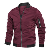 Men's Bomber Jacket Casual Lightweight Jacket For Men Sports Windbreaker Zip Up Coat with Pockets Clothing MartLion Red XXXL 