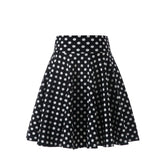 Flared Skirts Women's Basic Shorts Skirt Black Casual Mini Skater Medium Pleated Fluffy Skirt MartLion Big Dot M 