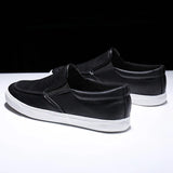 Spring Summer White Black Shoes Men's Slip-on Flat Casual Footwear Cool Young Street Style MartLion Black 8 