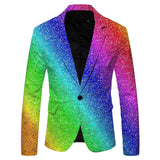 Men's Glitter Embellished Jacket Nightclub Prom Suit Homme Stage Clothes blazers MartLion Purple S CN