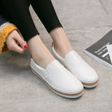 Spring Autumn Soft Leather Shoes Women Flats Ladies Loafers Casual White MartLion   