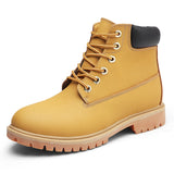 Yellow Men's Tooling Boots Casual Leather Ankle Couple Winter Shoes Women Motorcycle Mart Lion Yellow 10061 35 China
