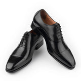 Handmade Men's Oxford Leather Shoes Inner Suture Genuine Leather Dress Formal Leather MartLion   