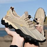 Golden Sapling Mountain Shoes Men's Breathable Air Mesh Casual Outdoor Trekking Footwear Retro Loafers Beach Moccasins MartLion   