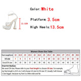  Liyke Summer 13.5CM Sandals Ladies Crystal Rivet PVC Transparent Open Toe Platform High Heels Women Party Stripper Shoes Mart Lion - Mart Lion