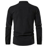 Men's V-neck shirt T-shirt Vintage Thin Long Sleeve Top Casual Breathable Viking Front Lace Up Mart Lion   