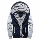 Men's Fleece Jacket Camouflage Thicken Jackets Hooded Coat Winter Long Sleeve Down Coats Casual Streetwear Men's Hoodies MartLion navyblue grey S 