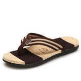 Summer Men's Flip Flops Skid-proof Shoes Soft Women Slippers Couple Slippers Sandals Mart Lion Brown 36 
