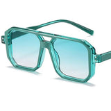 Candy Color Sunglasses Unisex Double Beam Anti-UV Spectacles Square Eyeglasses Google MartLion Green as picture 