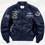 Bomber Jacket Men's Air Force MA 1 Military Baseball Jacket Coat Thick Cargo Jacket Clothing MartLion Thin blue M 50-62.5kg 