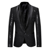 Gold Shiny Men's Jackets Sequins Stylish Dj Club Graduation Solid Suit Stage Party Wedding Outwear Clothes blazers MartLion   