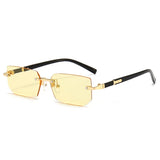 Rimless Sunglasses Rectangle Popular Women Men's Shades Small Square Summer Traveling MartLion   