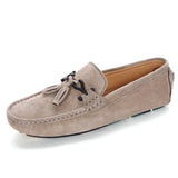 Tassel Loafers Men's Suede Luxury Shoes Casual  Slip-on Moccasin Driving MartLion Khaki 40 