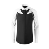 Horse Head Embroidery Men Shirts Clothing Long Sleeved Business Casual  Social Dress Shirt Slim Fit Men Clothing MartLion Black 4XL 