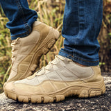 Summer Outdoor Men's Hiking Shoes Breathable Tactical Combat Army Boots Desert Training Sneakers Anti-Slip Trekking Mart Lion   