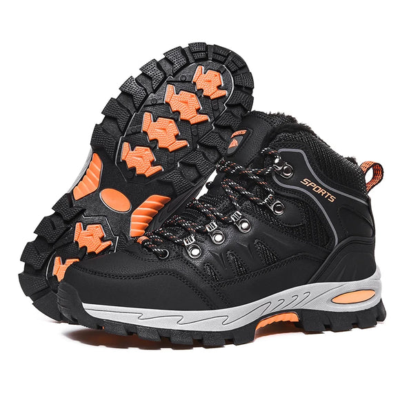 Super Warm Winter Hiking Shoes With Fur Waterproof Outdoor Hiking Boots Man Sneakers Antiskid Trekking Shoes MartLion   