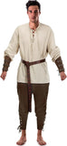 4 Pcs Halloween Men's Renaissance Set Medieval Pirate Shirt Ankle Banded Pants Viking Belt Accessories MartLion   