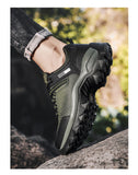 Autumn Leather Men's Sneakers Chunky Shoes Heighten Casual Damping Tennis Black Waterproof Mart Lion   