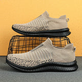 Men's Shoes Lightweight Sneakers Casual Walking Breathable Slip on wear-resistant Loafers Zapatillas Hombre MartLion Khaki 38 