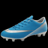 soccer shoes men's high top youth student competition training artificial grass long broken cleats Mart Lion Spike low blue 40 