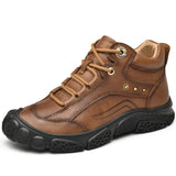 Golden Sapling Outdoor Men's Boots Genuine Leather Winter Shoes Classics Mountain Trekking Footwear Tactical MartLion Light Brown 39 
