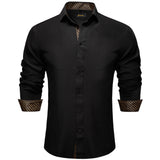 Men's shirts Long Sleeve Luxury Designer Black and Green Splicing Collar and Cuff Clothing Casual Dress Shirts Blouse MartLion CY-2229 S 