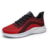 Men's Running Shoes Outdoor Casual Knitting Mesh Breathable Cushioning Sneakers Luxury Brands MartLion Red 39 