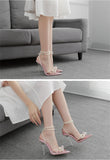 Liyke White String Bead Women Transparent High Heels Summer Butterfly-Knot Clear Sandals Pointed Toe Shoes Pumps Mart Lion   