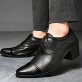 Men's Red  White Luxury Oxford Shoes Height Increase Patent Leather Formal Office Wedding High Heels MartLion Black 823 38 