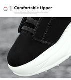 Design Purple Men's Street Shoes Slip-on Hook and Loop Platform Lightweight Non-slip High Top Sneakers MartLion   