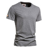 Outdoor Casual T-shirt Men's Pure Cotton Breathable Crew Neck Short Sleeve Mart Lion Dark Grey EU size M 