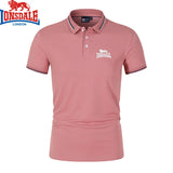 Embroidered Summer Polo Shirt Men Hot Men's Short Sleeve Top  Casual Polo-shirt for Men MartLion Pink L(60-67)KG 