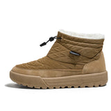 Cotton Shoes Men's Casual Warm Snow Boots Anti-slip Lightweight Flat Faux Fur Outdoor Walk MartLion Khaki 39 