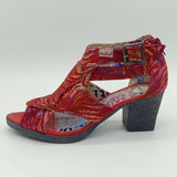 Summer Women's Printed Unique High-heeled Sandals MartLion Red 36 