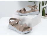 Casual Open-toe Women Sandals Non-slip Solid Color Hook Loop Platform Summer Beach Shoes MartLion   